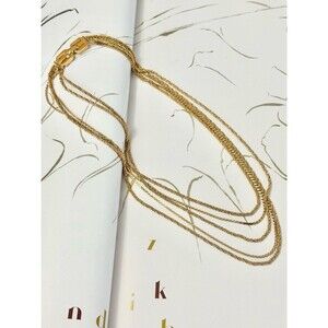 Vintage 1977 Givenchy Multi Strand Chain Necklace Gold Tone 18k Plated
